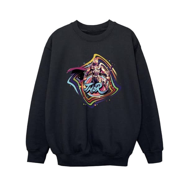 Marvel Boys Thor Love And Thunder Thor Swirl Sweatshirt Black 7-8 Years