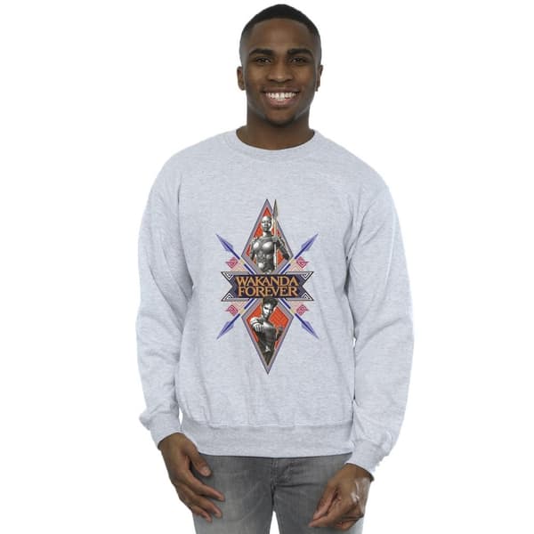 Marvel Mens Wakanda Forever Tribal Spear Chest Sweatshirt