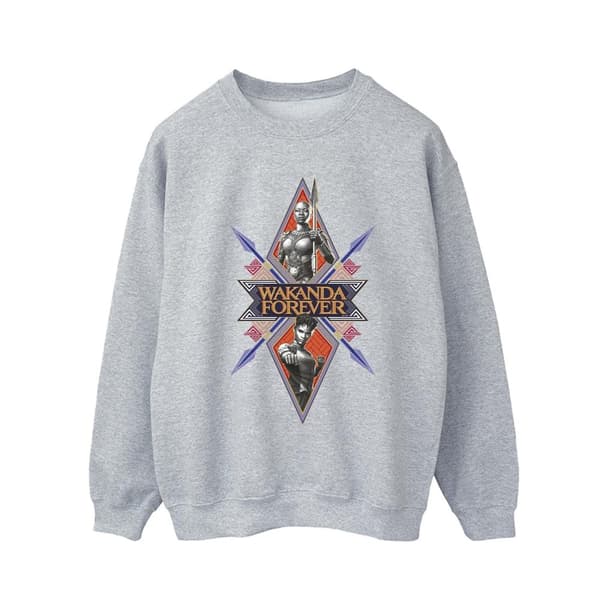 Marvel Mens Wakanda Forever Tribal Spear Chest Sweatshirt