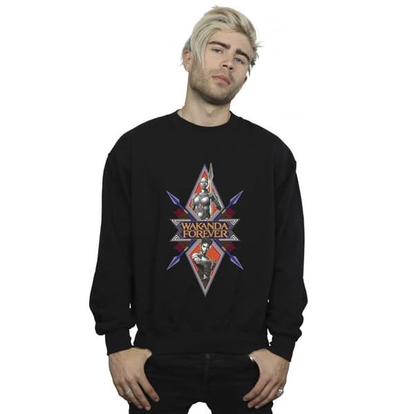 Marvel Mens Wakanda Forever Tribal Spear Chest Sweatshirt