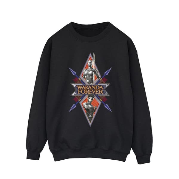 Marvel Mens Wakanda Forever Tribal Spear Chest Sweatshirt