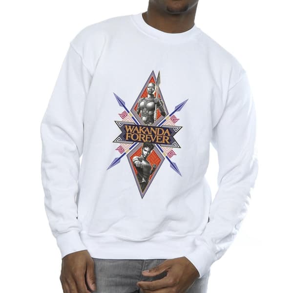 Marvel Mens Wakanda Forever Tribal Spear Chest Sweatshirt