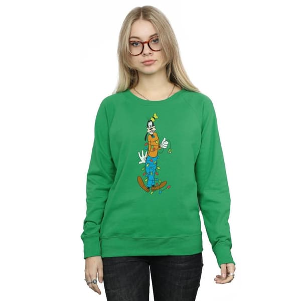 Disney Dam/kvinnor Goofy Christmas Lights - Sweatshirt