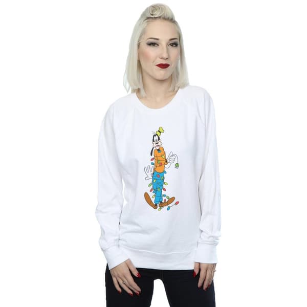 Disney Womens/Ladies Goofy Christmas Lights Sweatshirt