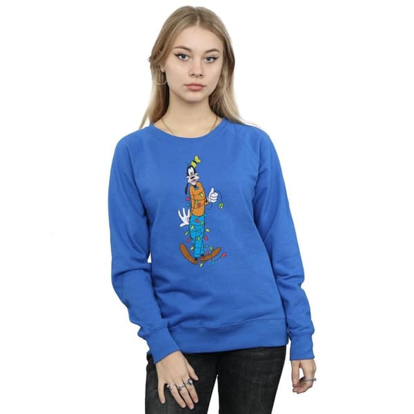 Disney Womens/Ladies Goofy Christmas Lights Sweatshirt