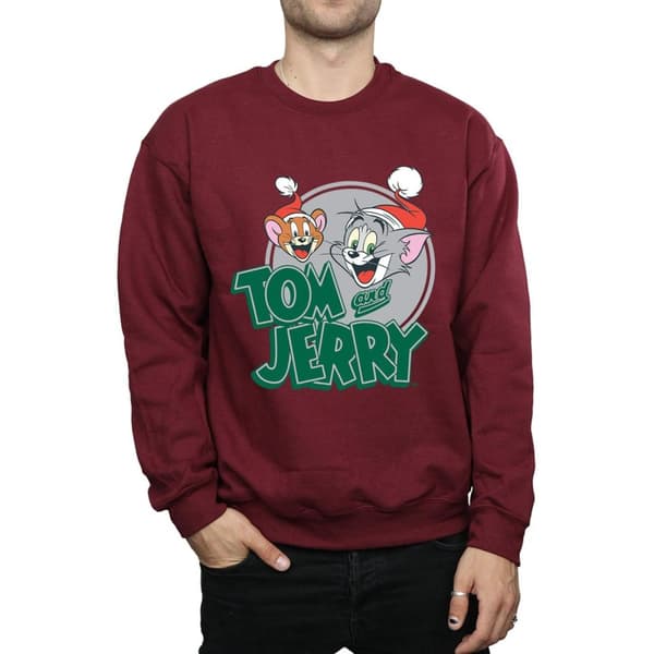 Tom And Jerry Mens Christmas Greetings Sweatshirt