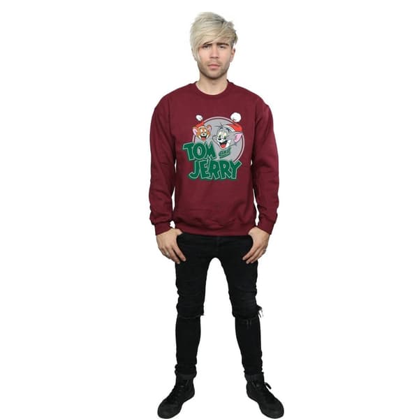 Tom And Jerry Mens Christmas Greetings Sweatshirt