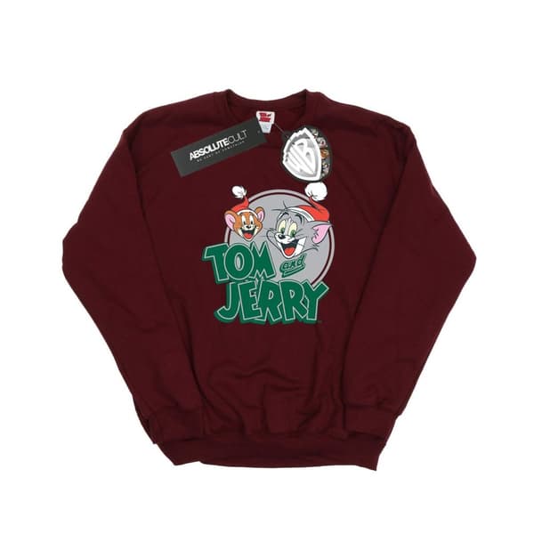 Tom And Jerry Mens Christmas Greetings Sweatshirt