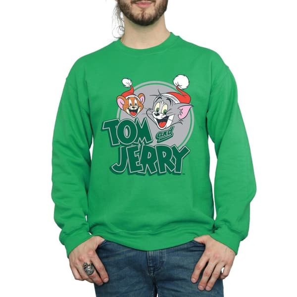 Tom And Jerry Mens Christmas Greetings Sweatshirt