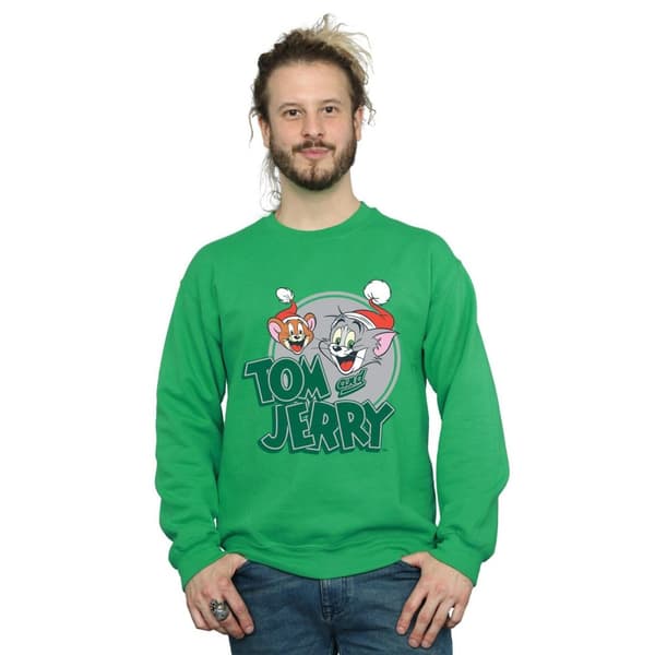 Tom And Jerry Mens Christmas Greetings Sweatshirt