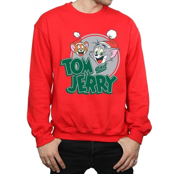 Tom And Jerry Mens Christmas Greetings Sweatshirt