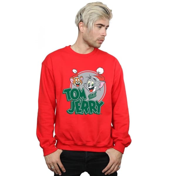 Tom And Jerry Mens Christmas Greetings Sweatshirt