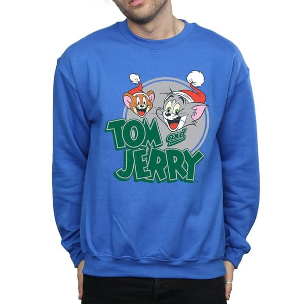 Tom And Jerry Mens Christmas Greetings Sweatshirt