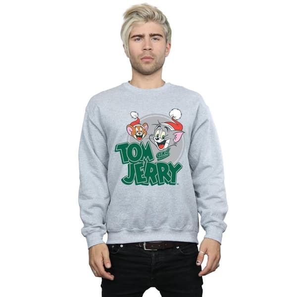 Tom And Jerry Mens Christmas Greetings Sweatshirt