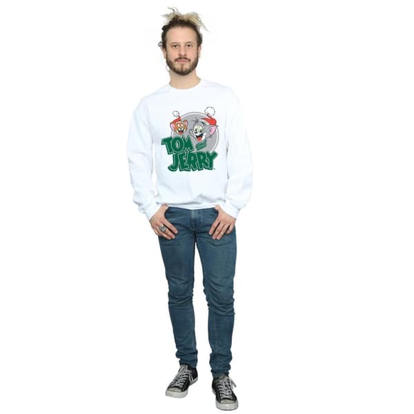 Tom And Jerry Mens Christmas Greetings Sweatshirt