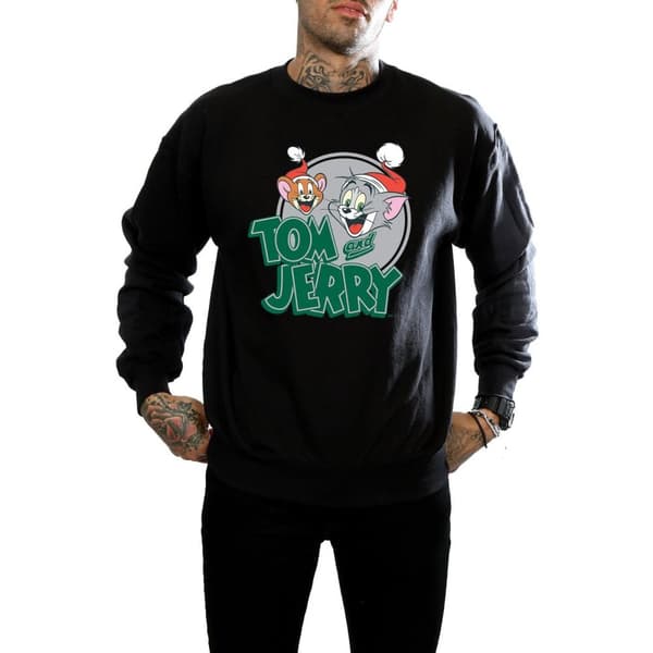 Tom And Jerry Mens Christmas Greetings Sweatshirt