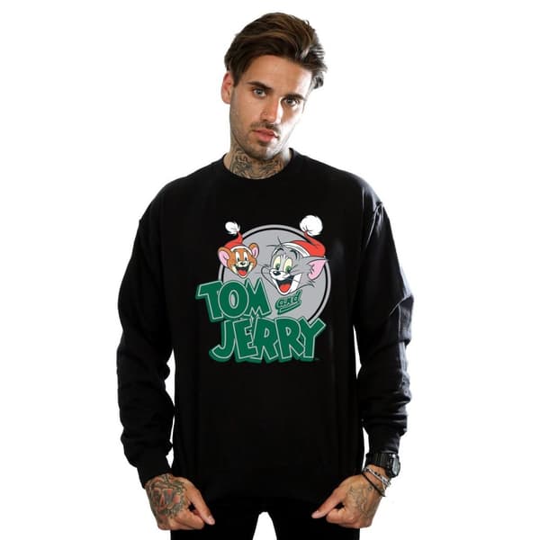 Tom And Jerry Mens Christmas Greetings Sweatshirt