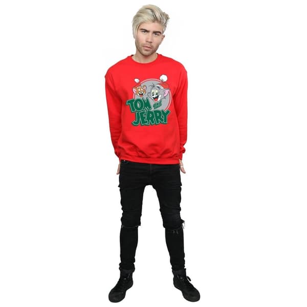 Tom And Jerry Mens Christmas Greetings Sweatshirt