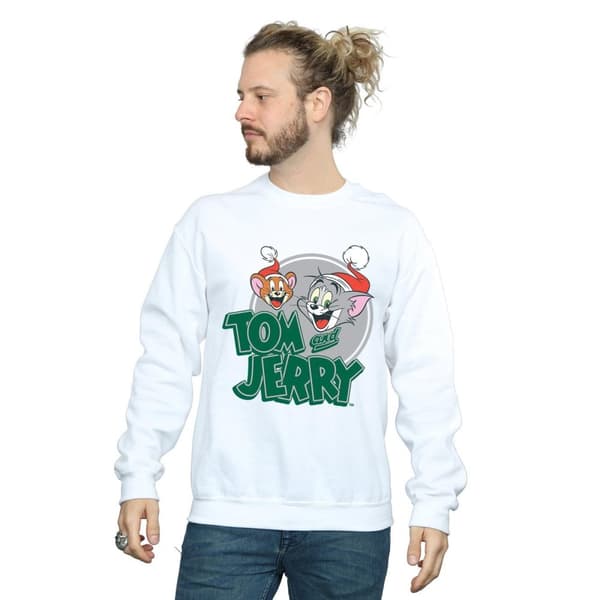 Tom And Jerry Mens Christmas Greetings Sweatshirt
