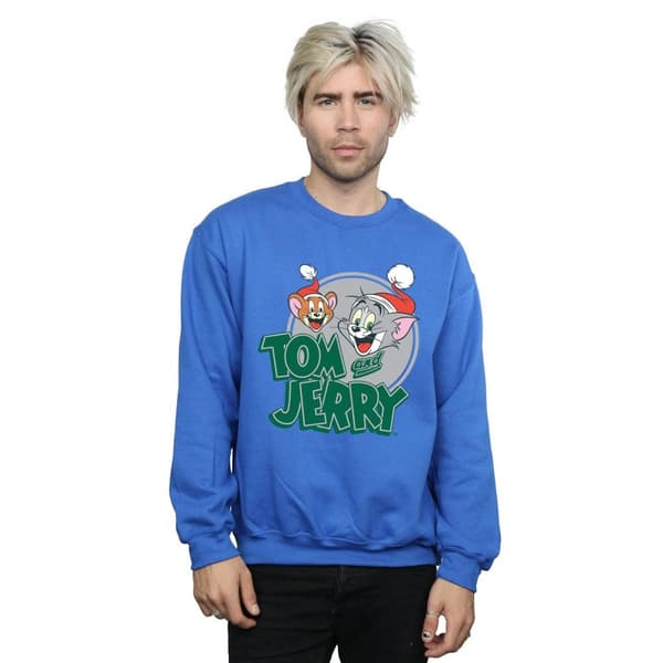 Tom And Jerry Mens Christmas Greetings Sweatshirt