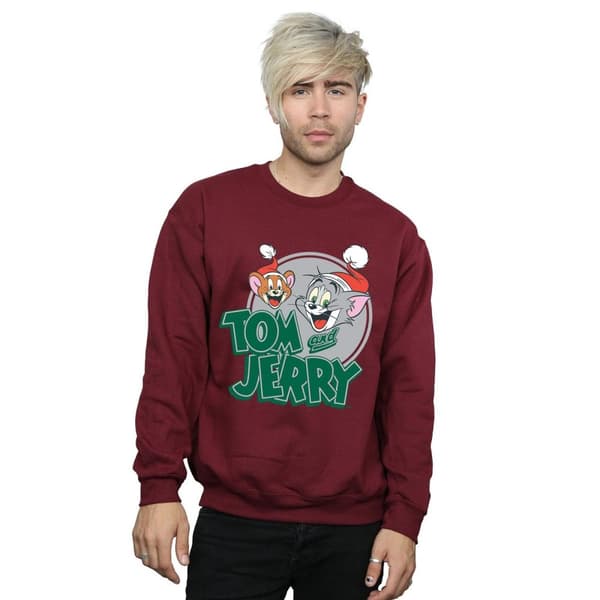 Tom And Jerry Mens Christmas Greetings Sweatshirt