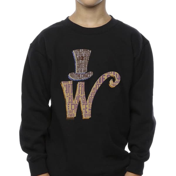 Willy Wonka Boys W Logo Hat Sweatshirt