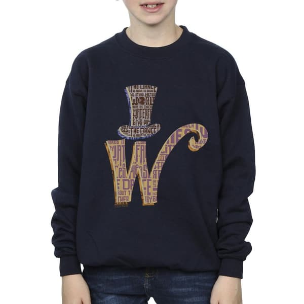 Willy Wonka Boys W Logo Hat Sweatshirt