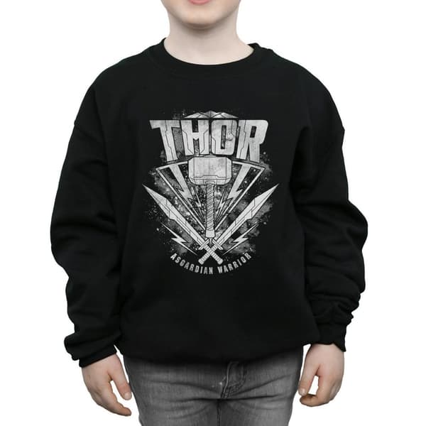 Marvel Boys Thor Ragnarok Hammer Logo Sweatshirt