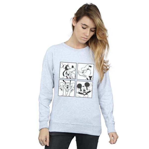 Disney Womens/Ladies Mickey, Donald, Goofy And Pluto Boxed Sweatshirt