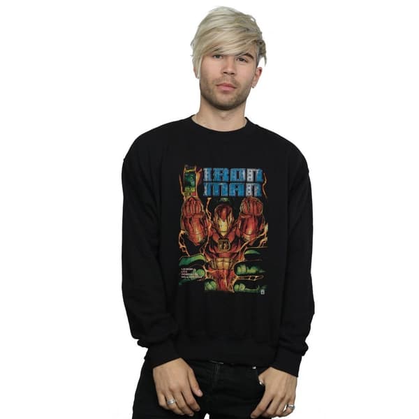 Marvel Mens Iron Man Comic Book Cover Sweatshirt