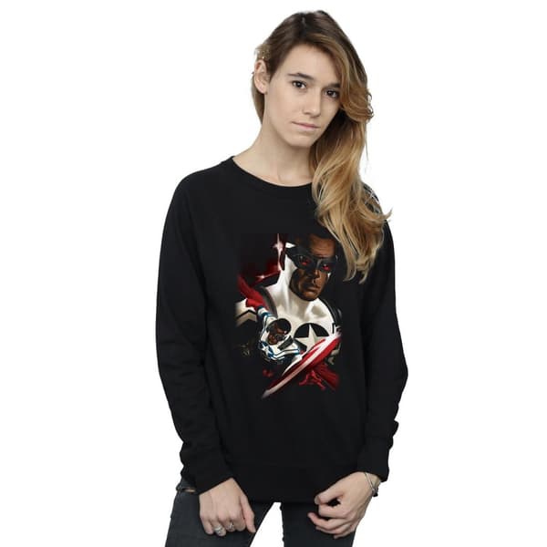 Marvel Womens/Ladies Captain America Sam Wilson Portrait Sweatshirt