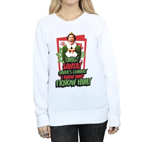 Elf Womens/Ladies OMG Santa Sweatshirt