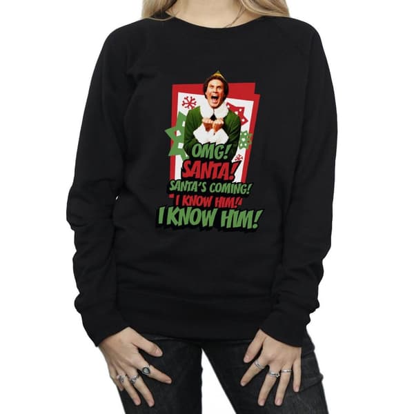 Elf Womens/Ladies OMG Santa Sweatshirt