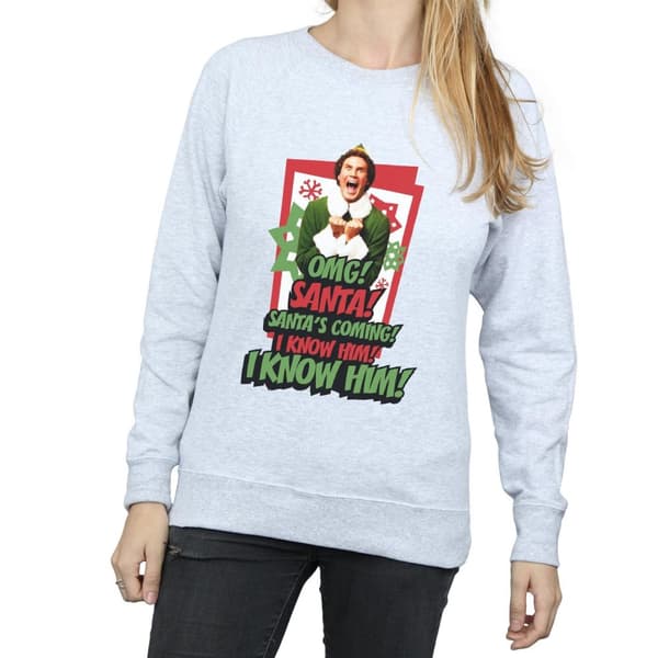 Elf Womens/Ladies OMG Santa Sweatshirt