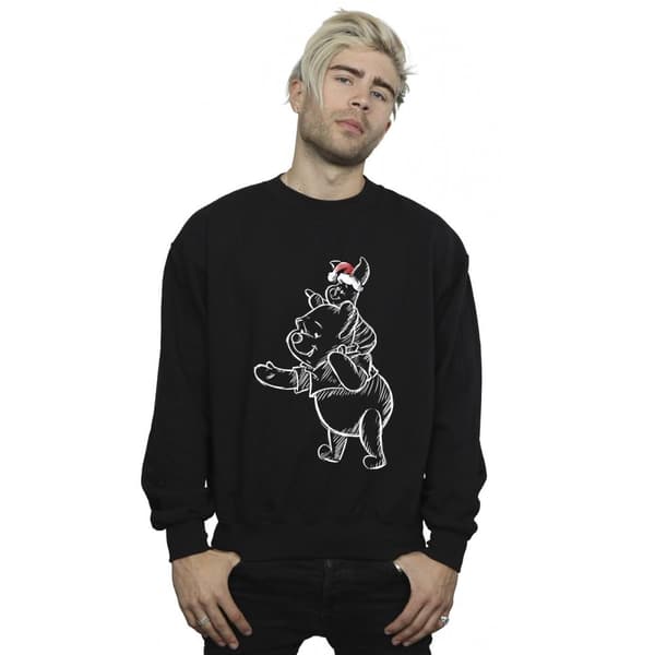 Disney Mens Winnie The Pooh Piglet Christmas Sweatshirt