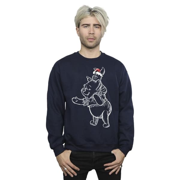 Disney Mens Winnie The Pooh Piglet Christmas Sweatshirt