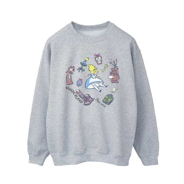Disney Mens Alice In Wonderland Falling Sweatshirt