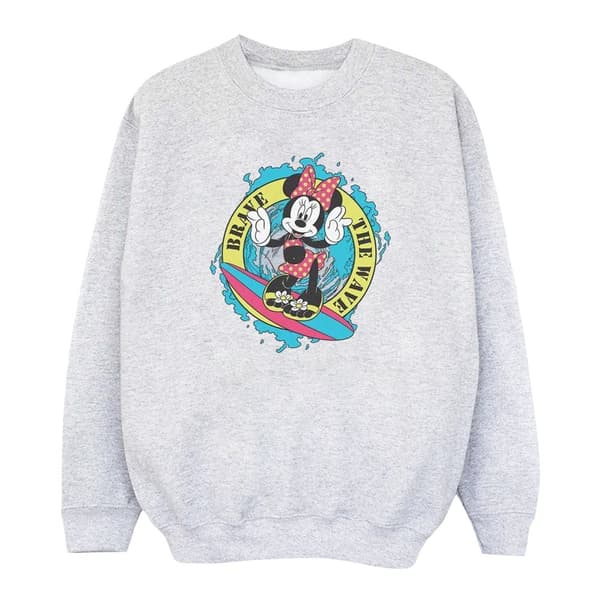 Disney Dam/Tjej Minnie Mouse Brave The Wave Sweatshirt Sports Grey XL