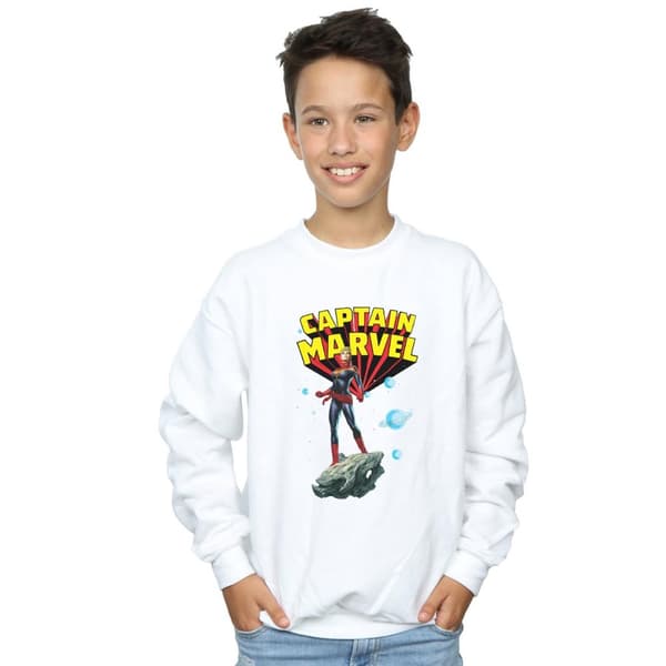 Marvel Boys Captain Marvel Space Pose Sweatshirt