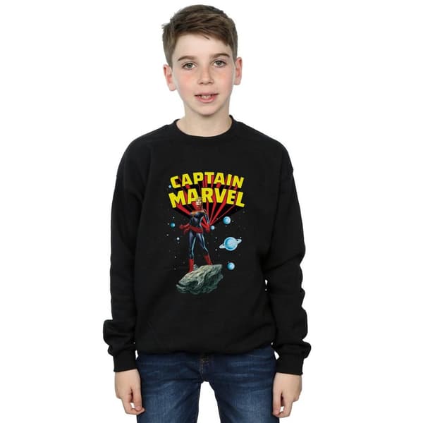 Marvel Boys Captain Marvel Space Pose Sweatshirt