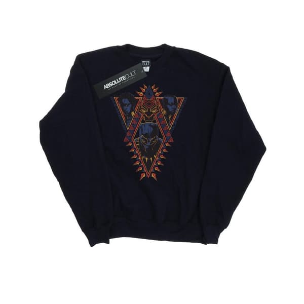 Marvel Dam/Tjej Svart Panther Tribal Heads Sweatshirt