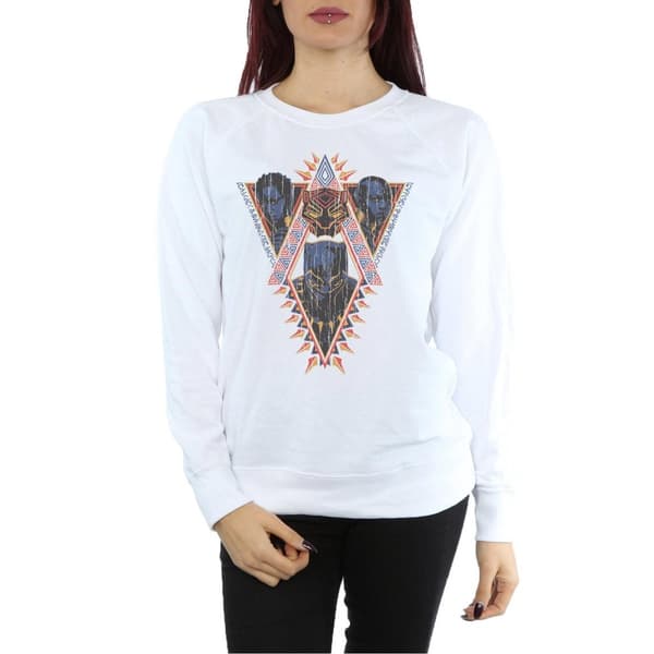 Marvel Dam/Tjej Svart Panther Tribal Heads Sweatshirt