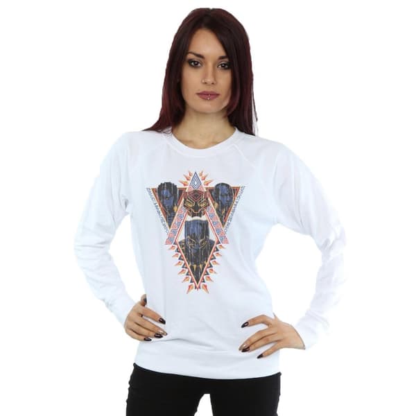 Marvel Dam/Tjej Svart Panther Tribal Heads Sweatshirt