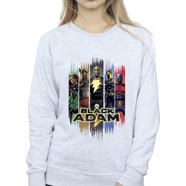 DC Comics Svart tröja för kvinnor/damer Adam JSA Complete Group