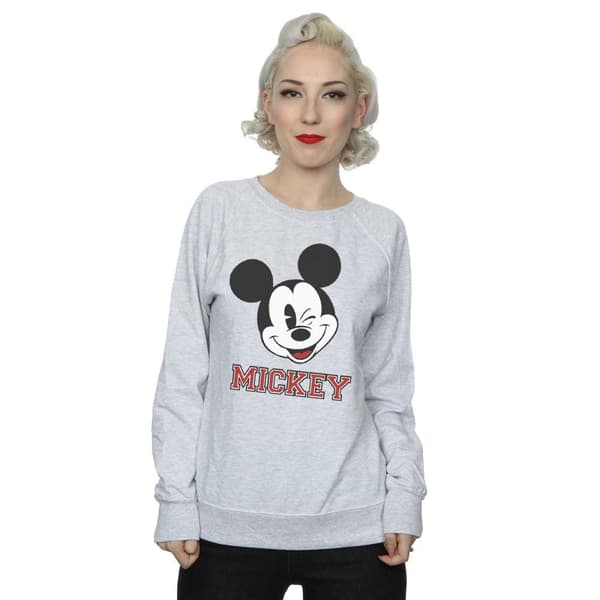 Disney Womens/Ladies Mickey Mouse Face Sweatshirt