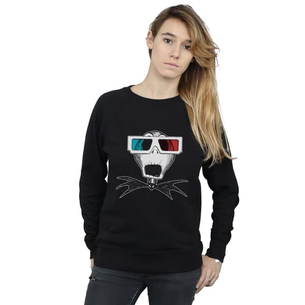 Disney Dam/Tjej Nightmare Before Christmas Jack Skellington - Sweatshirt med 3D-glasögon