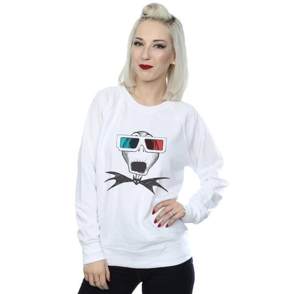 Disney Dam/Tjej Nightmare Before Christmas Jack Skellington - Sweatshirt med 3D-glasögon