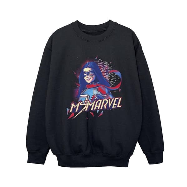 Marvel Ms Marvel Face Fade-tröja för pojkar Black 5-6 Years
