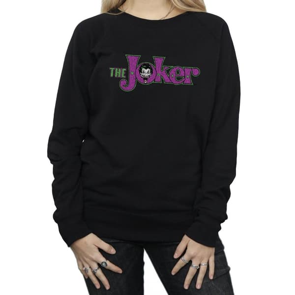 DC Comics The Joker - Sweatshirt med krackelerad logotyp - dam/dam