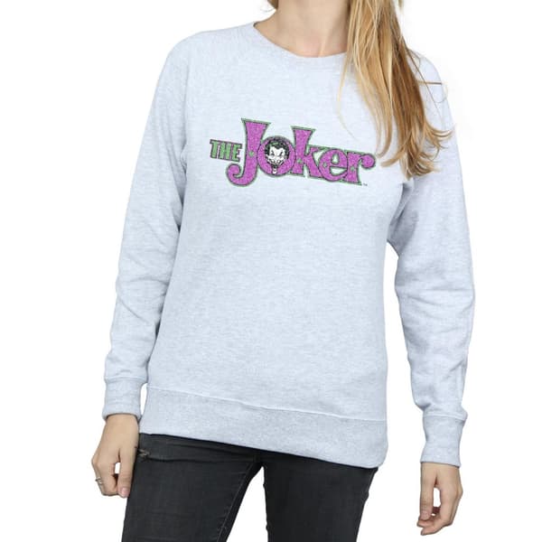 DC Comics The Joker - Sweatshirt med krackelerad logotyp - dam/dam